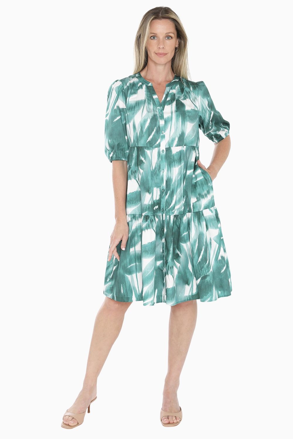 Jump - Jewel Leaves Dress / Green 596J5186A