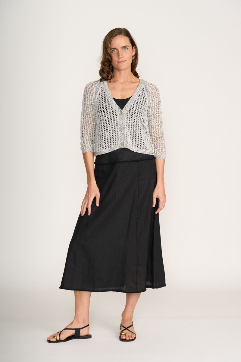 Foil - Holey Chic Cardi Black/White FO8195