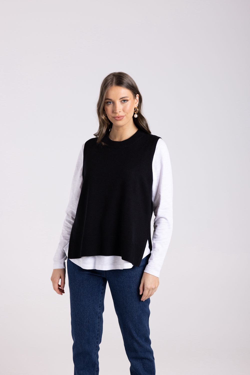 Two-T&#39;s - Merino/Cotton Knit Vest / 3014