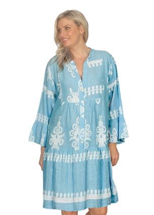E Talia - Summertime Dress ET326, Colour: Blue, Size: S