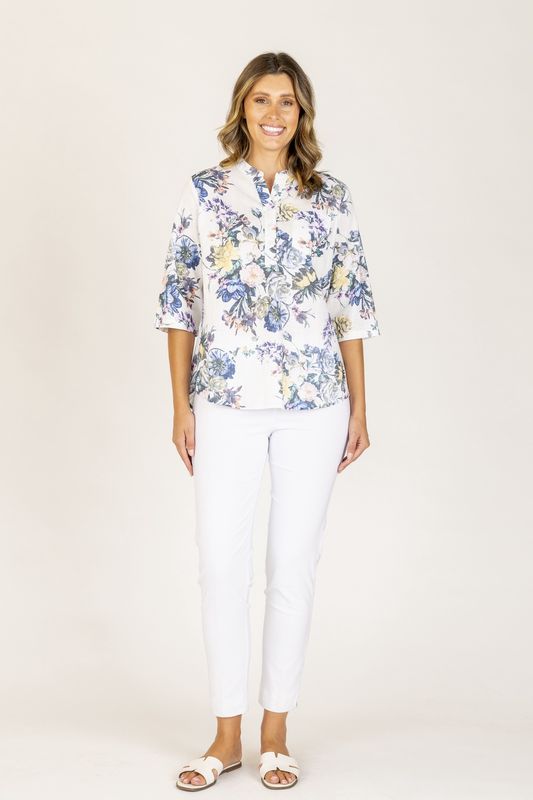 Renoma - Zoe 3/4 Sleeve Shirt / Multi 1BL6