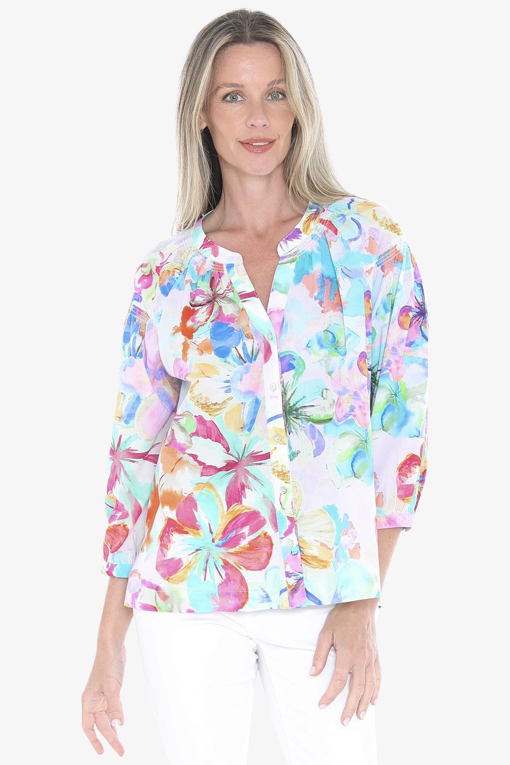 Jump - Hibiscus Haze Shirt / Multi 596J3040A