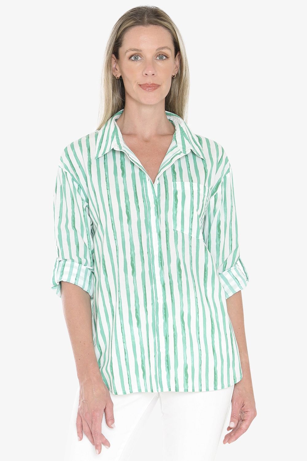Jump - Water Stripe Shirt / 596J3133A, Colour: Apple/White, Size: 8