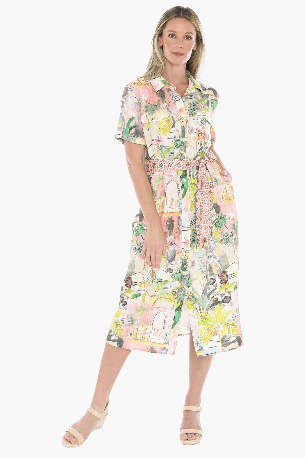 Jump - Tiger Island Tie Dress / Multi 596J5008A