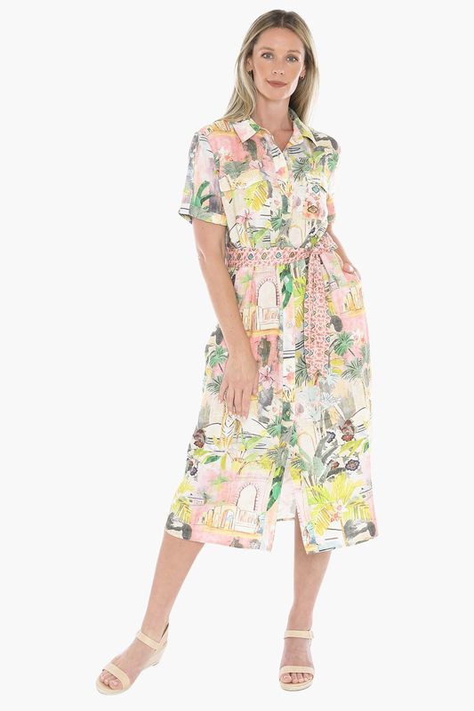 Jump - Tiger Island Tie Dress / Multi 596J5008A