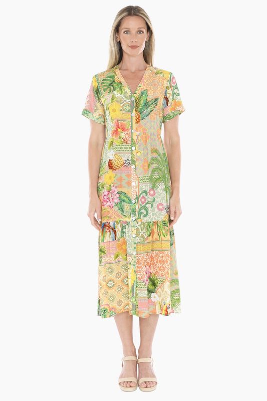 Jump - Pina Colada Tiered Dress / Multi 596J5161A