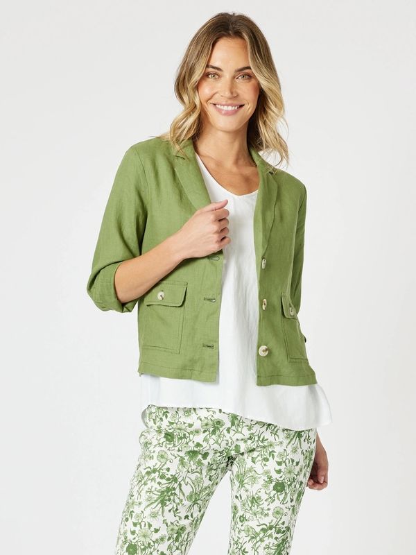 Gordon Smith - Danielle Linen Blazer / Basil 37285