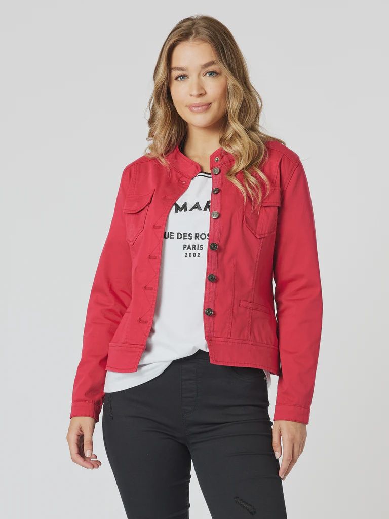 Threadz - Maggie Denim Jacket - Red 44017