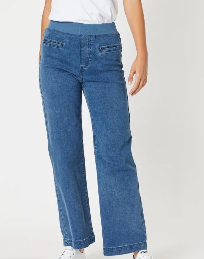 Threadz - Maddy High Rise Wide Leg Jean / Denim 45296