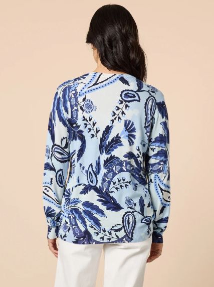 Gordon Smith - Newport Paisley Print Knit Blue/ Multi 48818