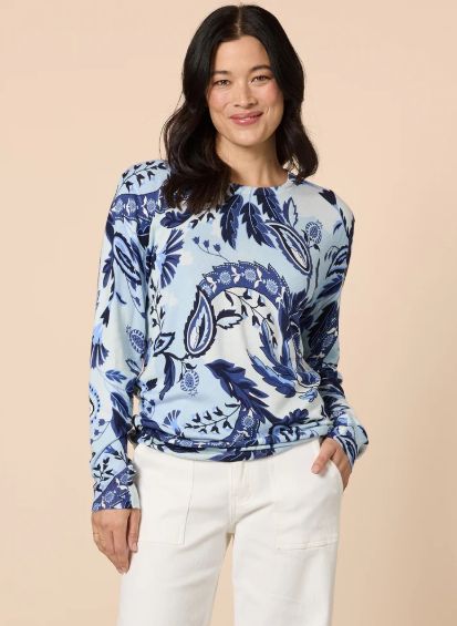 Gordon Smith - Newport Paisley Print Knit Blue/ Multi 48818