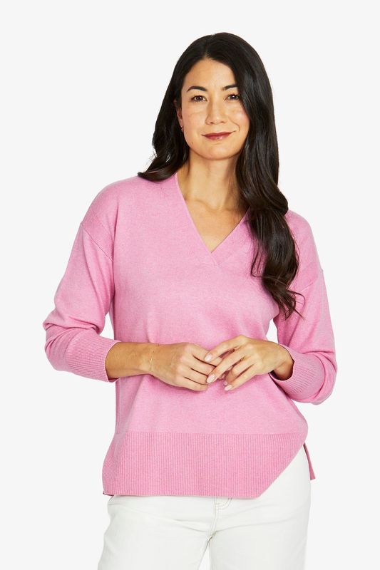 Jump - V Neck Pullover / Rose Marl 60611026A