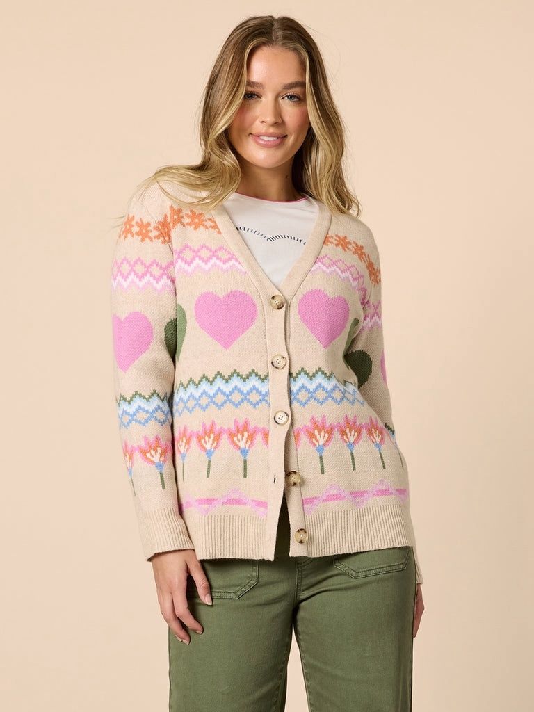Threadz - Charming Knit Cardi / Natural Multi 48742