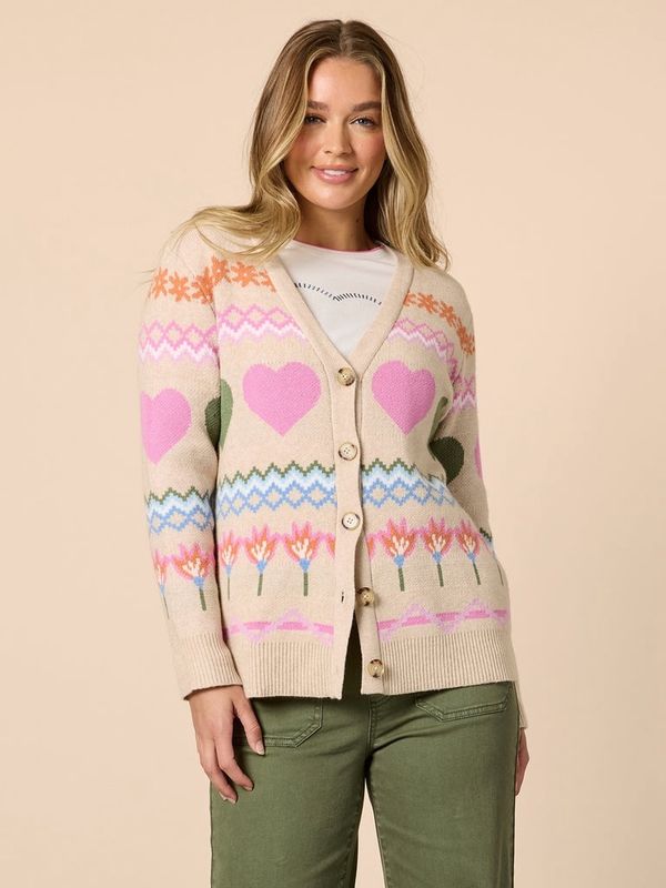 Threadz - Charming Knit Cardi / Natural Multi 48742