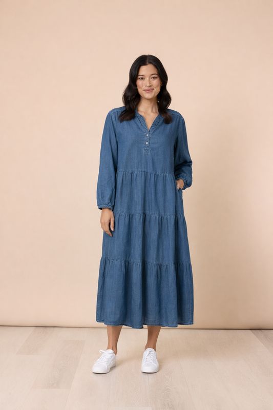 Gordon Smith - Macy Tiered Dress / Denim 48864