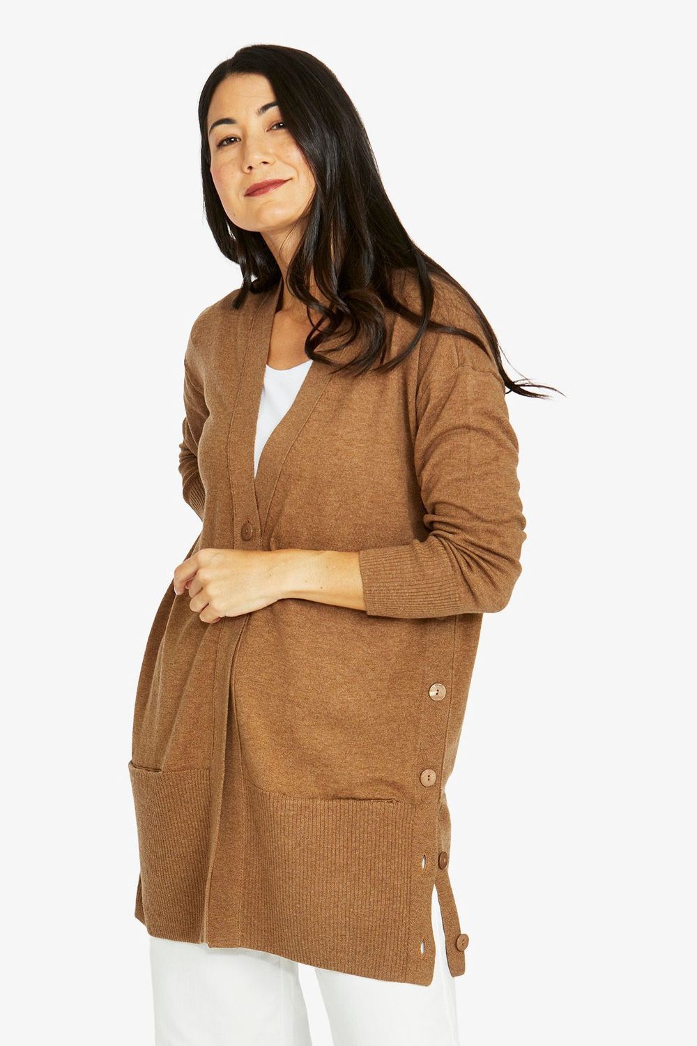 Jump - Side Button Cardi / Hazel Marl 60611031A