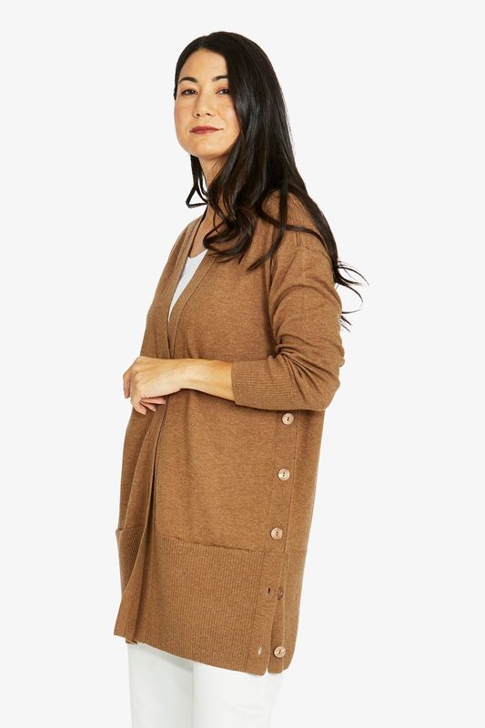 Jump - Side Button Cardi / Hazel Marl 60611031A