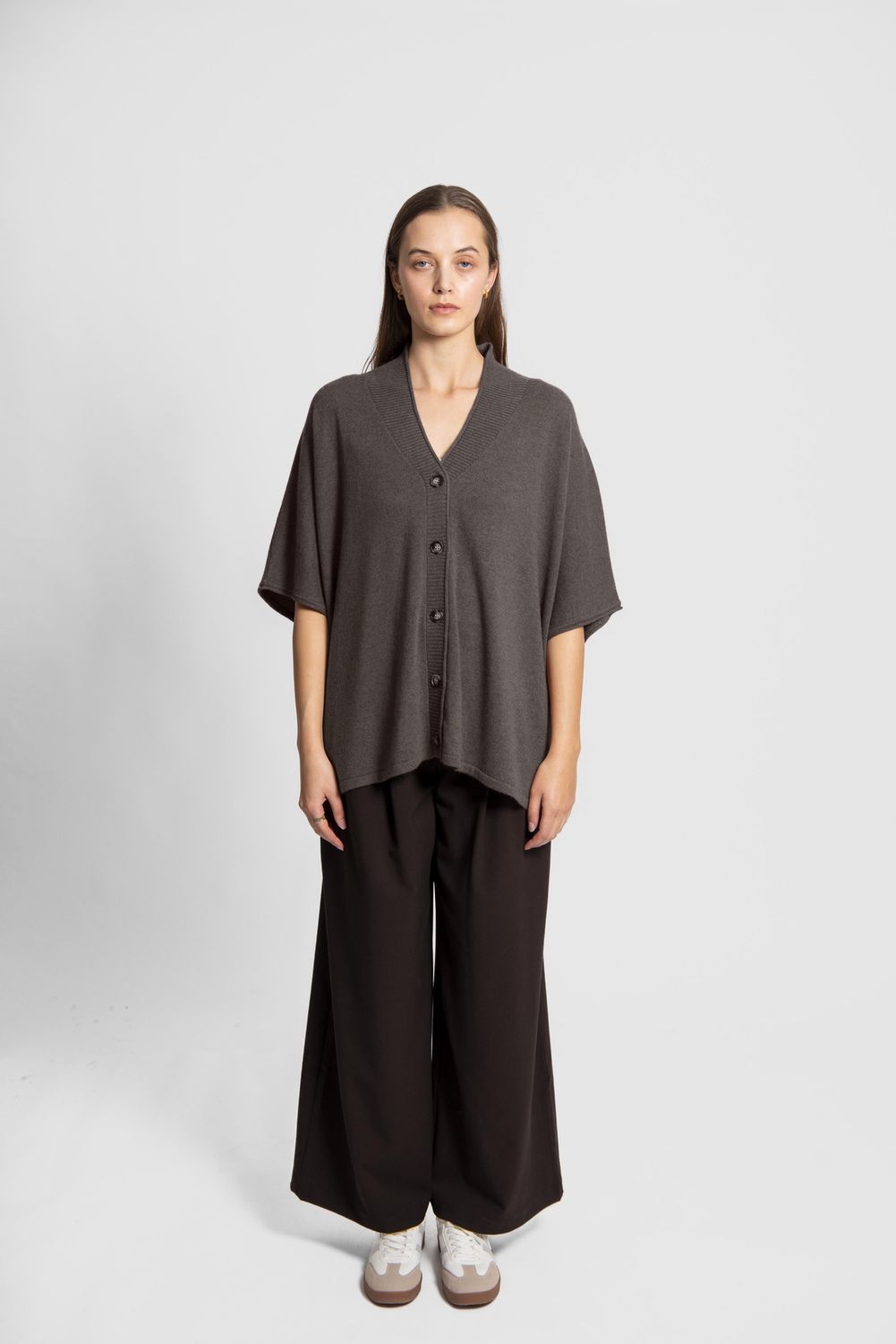 Fields - Merino Blend Poncho / Coffee Bean FK6003