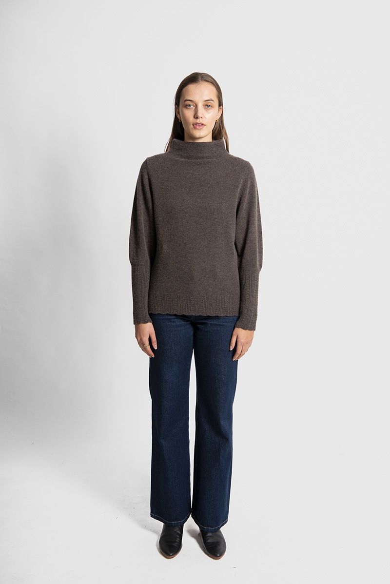 Fields - Merino Funnel Neck Pullover / Coffee Bean FK6004