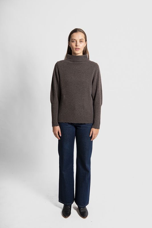 Fields - Merino Funnel Neck Pullover / Coffee Bean FK6004