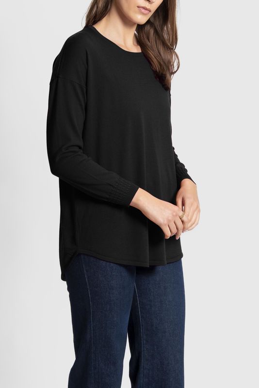 Fields - Oversized Merino Cable Sleeve Knit / Black FK6009