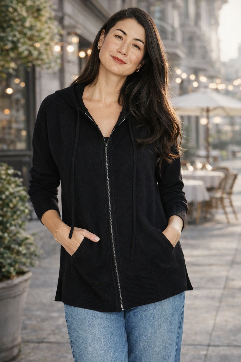 Jump - Zip Thru Cardi / Black 60611045A