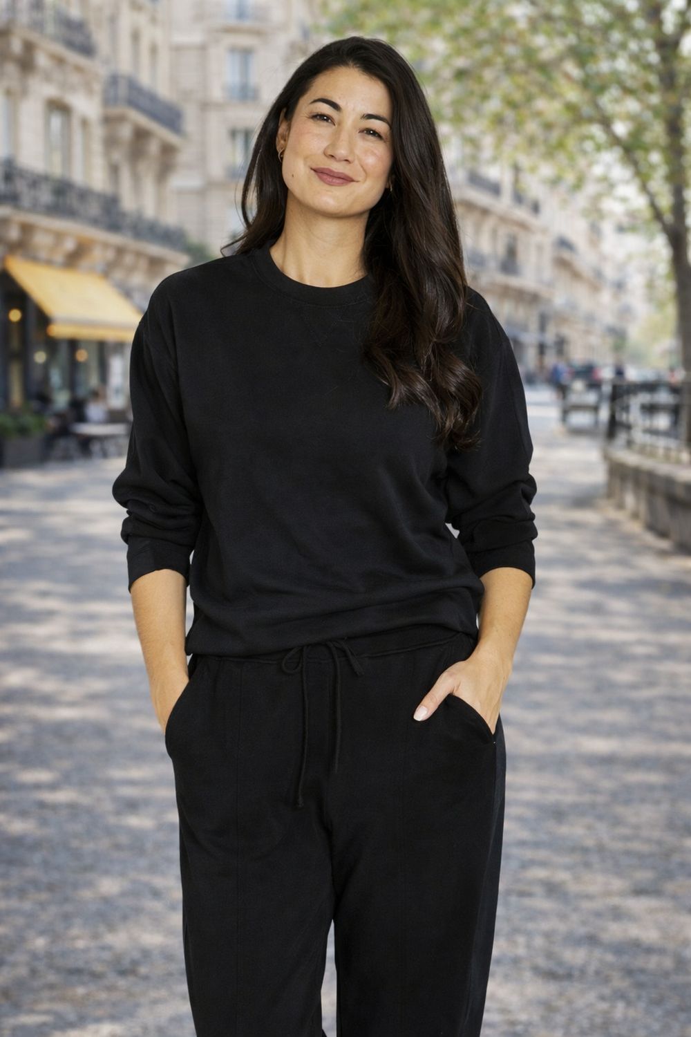 Jump - Satin Trim Lounge Top / Black 60612020A