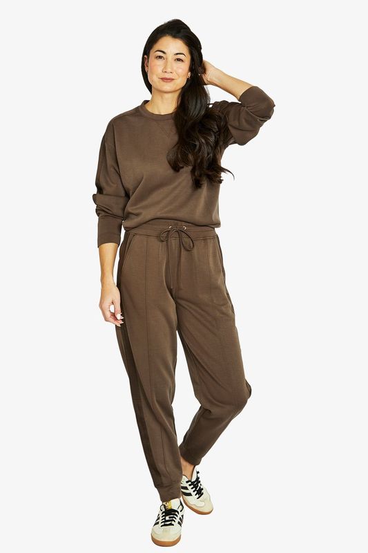 Jump - Satin Trim Lounge Top / Cocoa 60612020A
