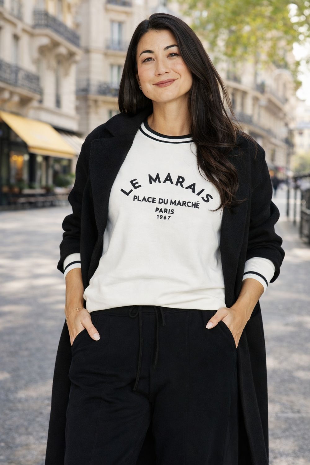 Jump - Le Marais Sweat Top / Ivory/Blk 60612015A
