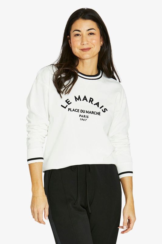 Jump - Le Marais Sweat Top / Ivory/Blk 60612015A
