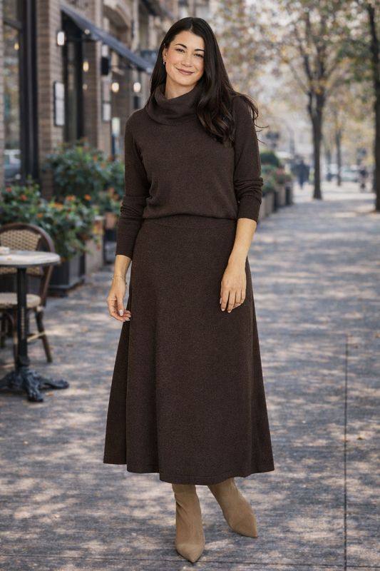 Jump - A Line Skirt / DK Choc Marl 60616015A