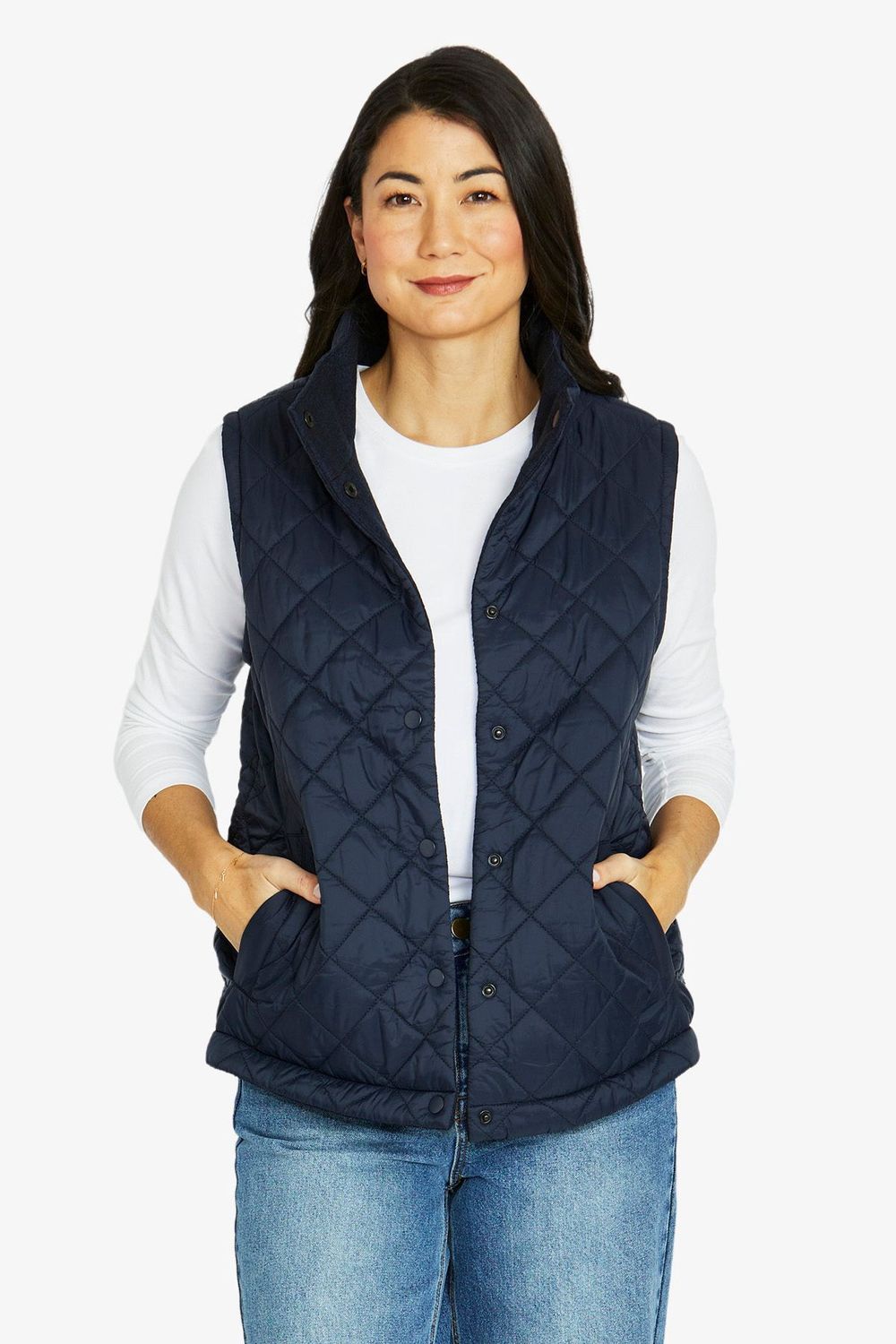 Jump - Reversible Quilted Vest / Navy 606J4011A