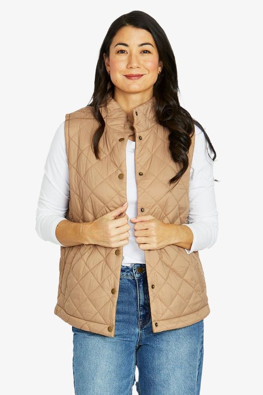 Jump - Reversible Quilted Vest / Cashew 606J4011A