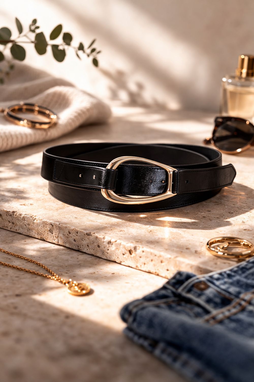 Jump - Metal Loop Belt / Black 606J9093A