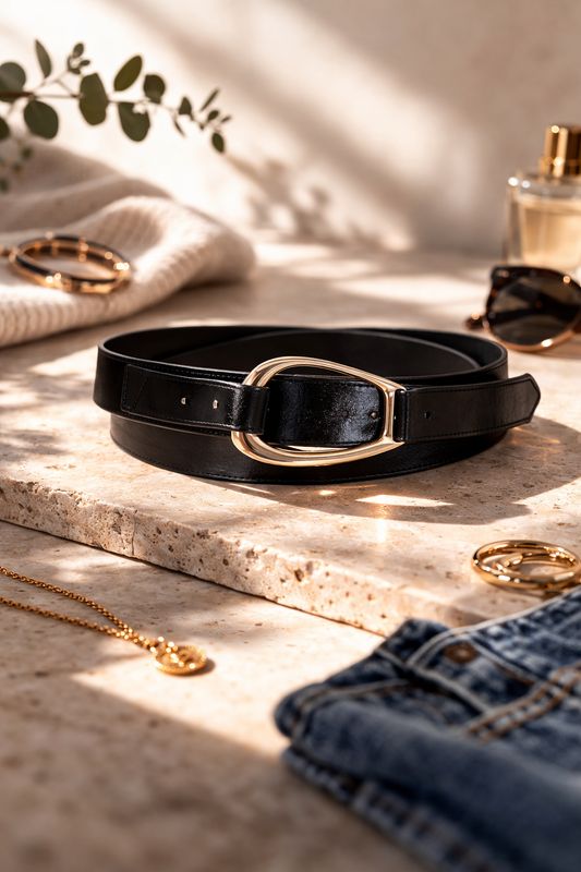 Jump - Metal Loop Belt / Black 606J9093A