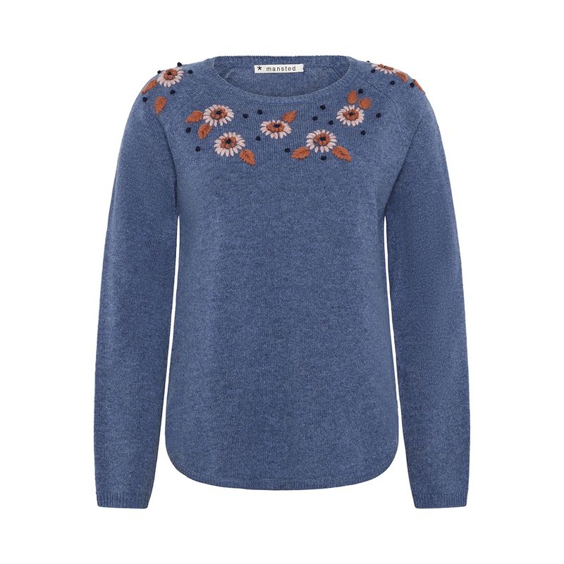 Mansted - Lamb Posy Pullover / Blue Flower
