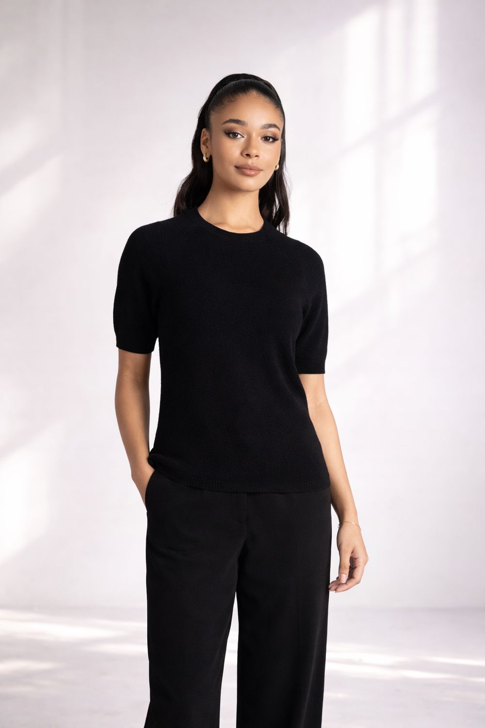 Two T's - Short Sleeve Crew / Black 3301