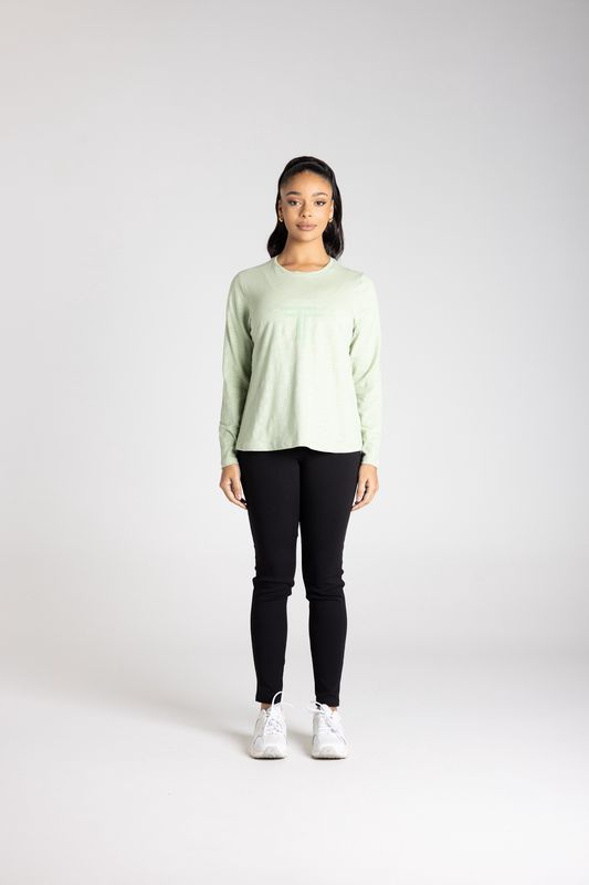Two T's - L/Slv Crew Logo Sequin / Pistachio 3347