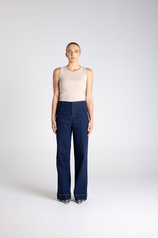 Two T's - Denim 7/8 Boot Leg Jean / Dark Denim 3369S