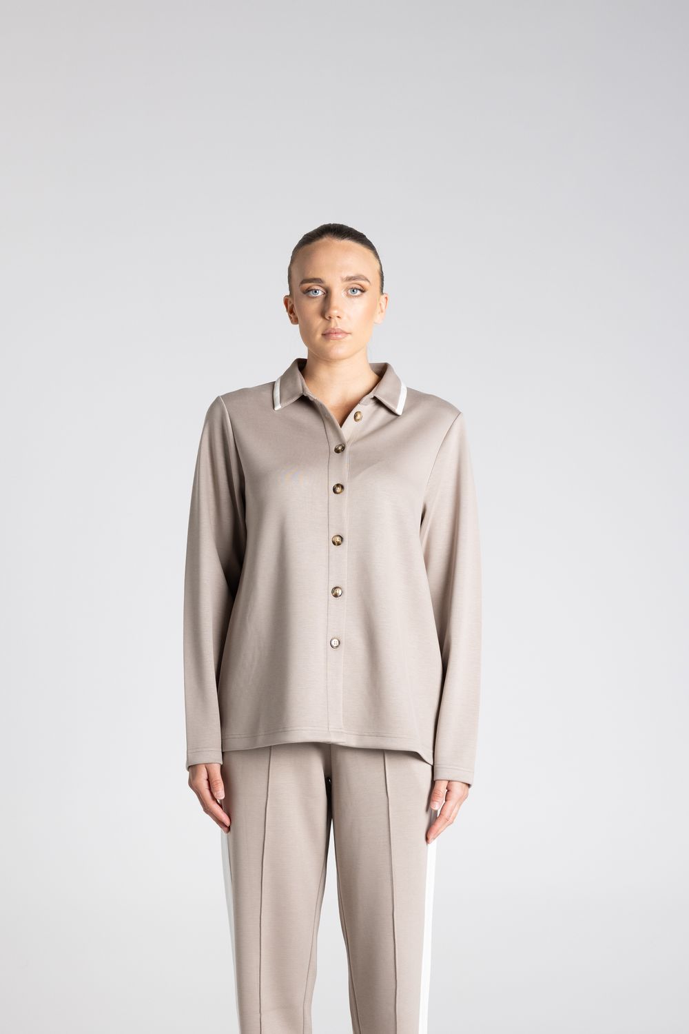 Two T's - Travel Shirt Pebble/Ivory 3367