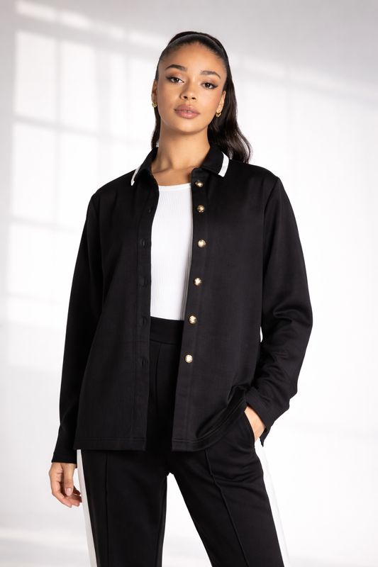 Two T's - Travel Shirt Black/Ivory 3367