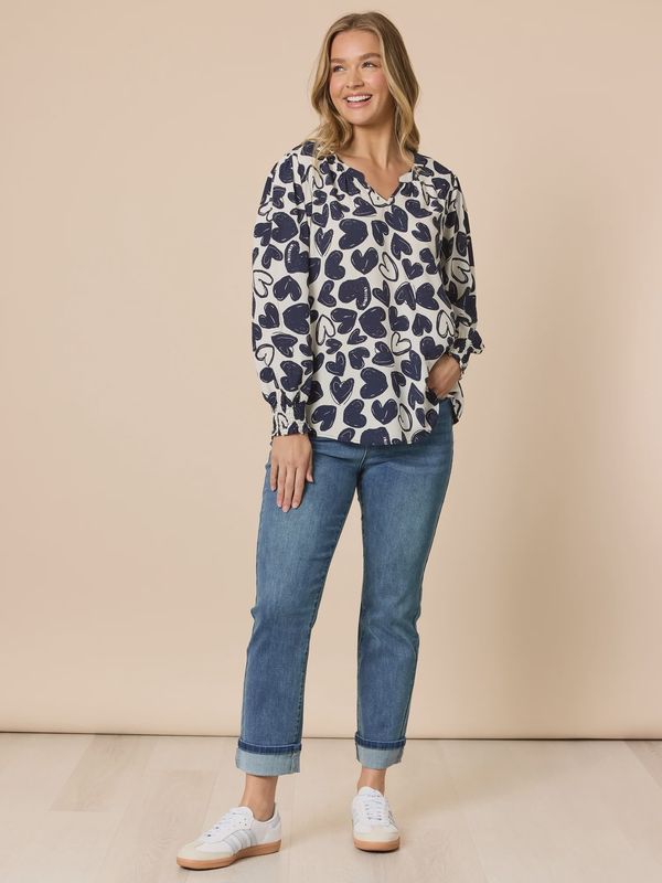 Threadz - The Retro Cuff Straight Leg Jean / Denim 48519