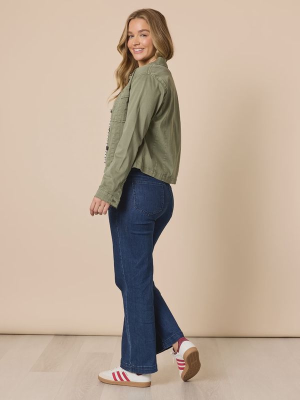 Threadz - Retro Denim Jacket / Washed Khaki 46576