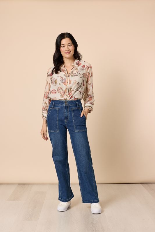 GS - Hudson High Rise Wide Leg Jean / Blue Wash 42244