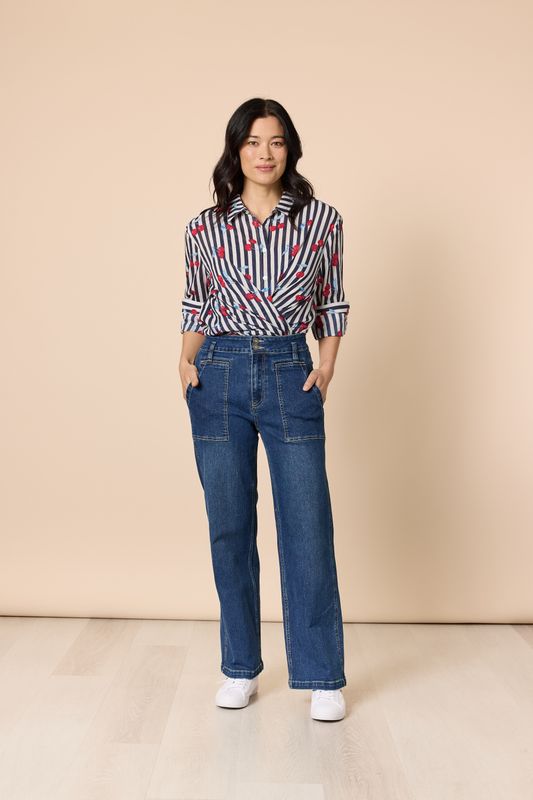 GS - Hudson High Rise Wide Leg Jean / Blue Wash 42244