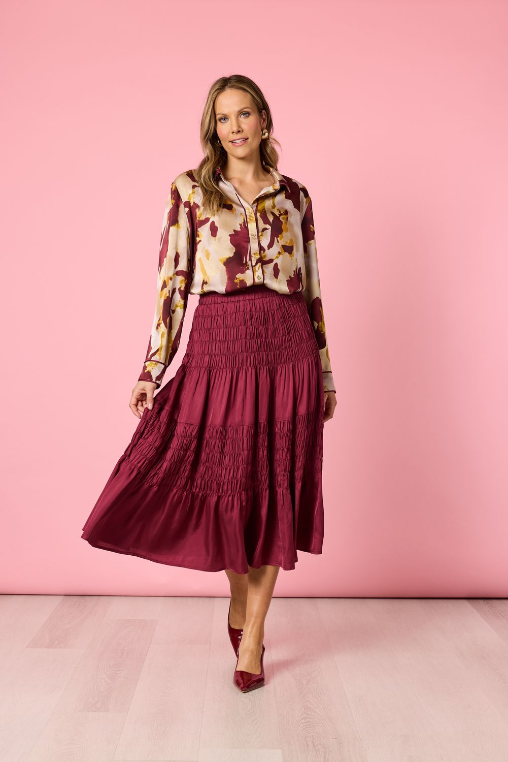 Hammock &amp; Vine - Lux Ruche Skirt / Shiraz 47287