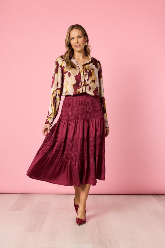 Hammock &amp; Vine - Lux Ruche Skirt / Shiraz 47287