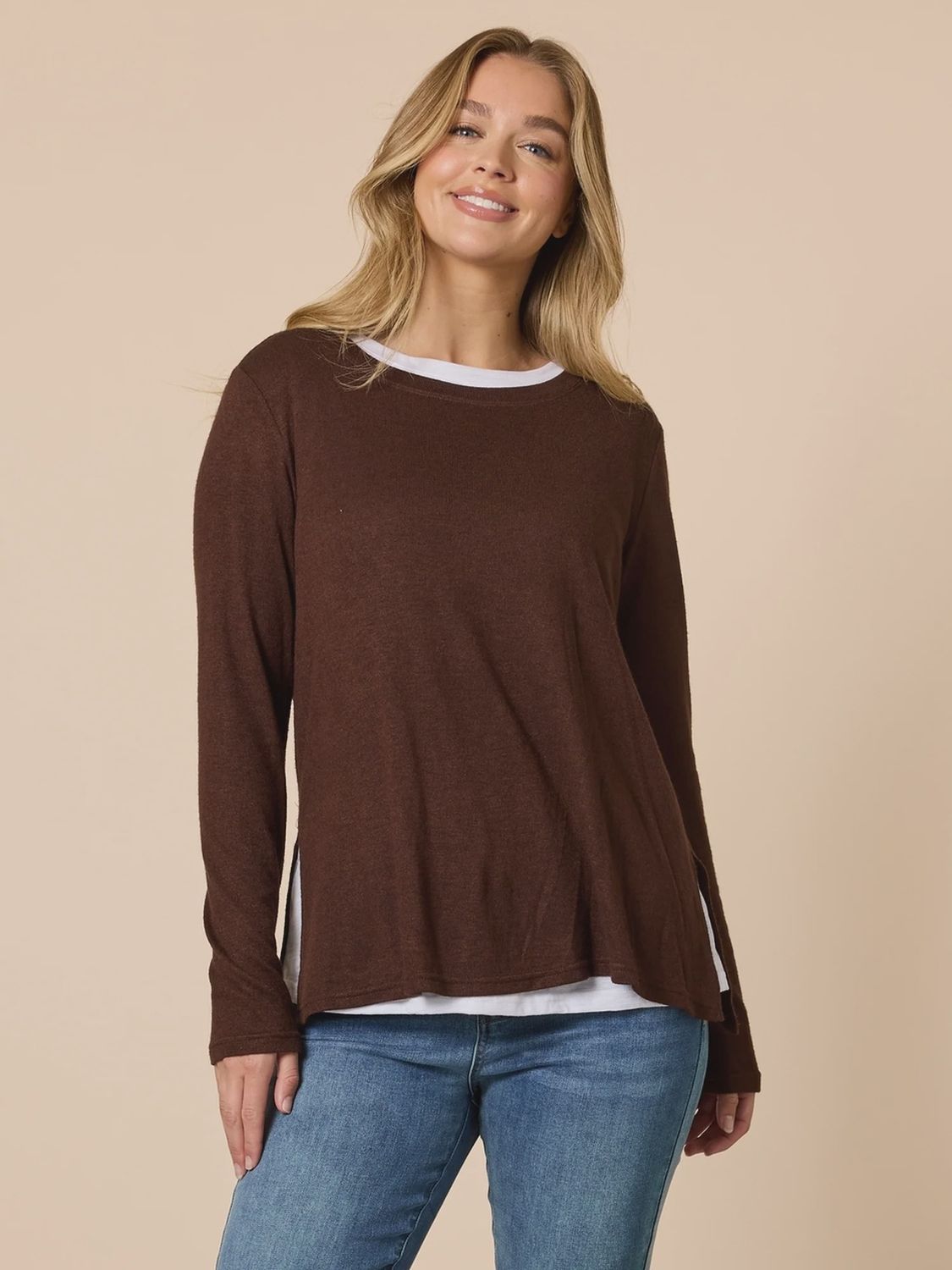 Threadz - Alicia 2 in 1 Top / Coffee 48666