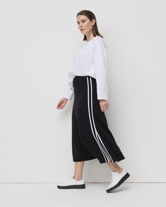 Marco Polo - Twin Stripe Ponte Skirt / Black YTMP5063