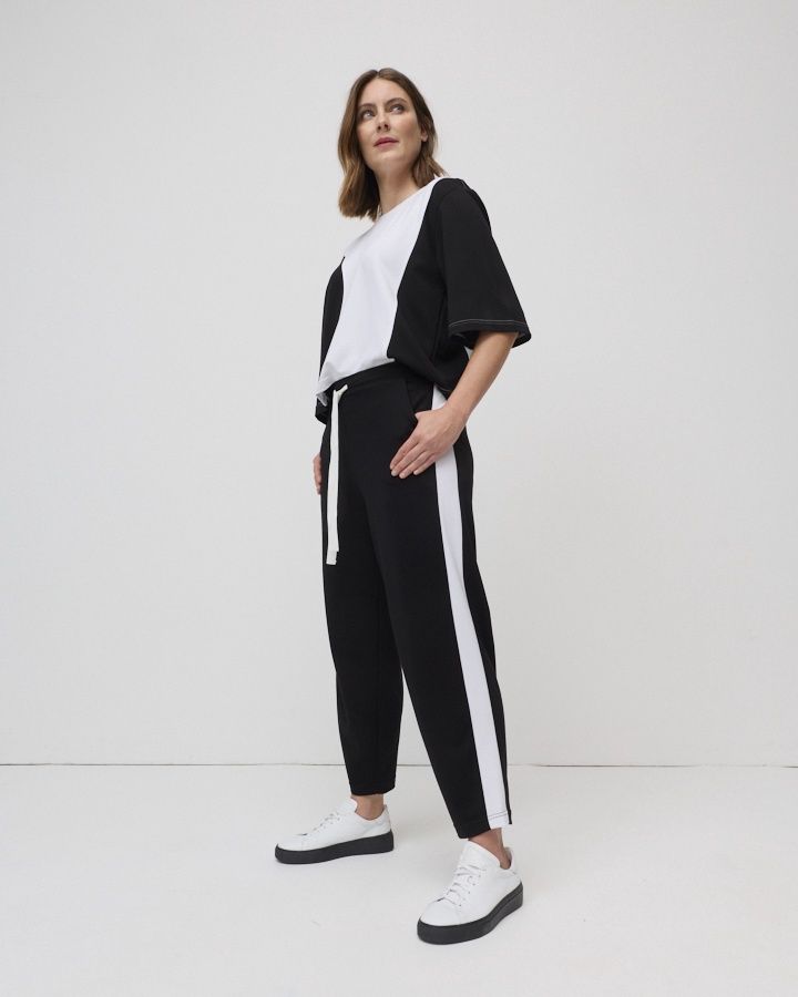 Marco Polo - Side Stripe Ponte Legging / Black YTMP8299